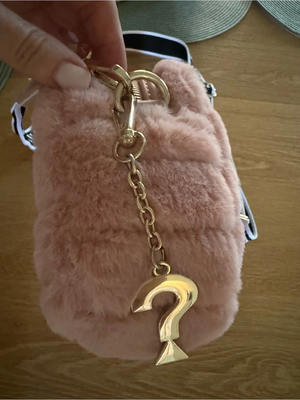 GUESS Blush Pink Plush Crossbody with Branded Strap